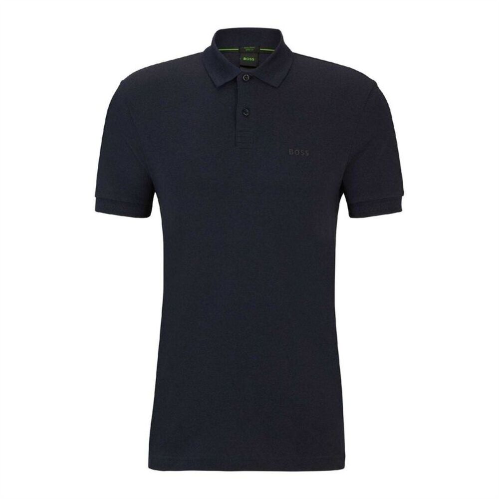 Boss Mens Plain Collared Regular Polo Shirt / Dark Blue
